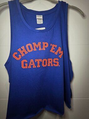NWT Victoria’s Secret PINK UF Florida Gators Side Tie Tank Top Blue Orange